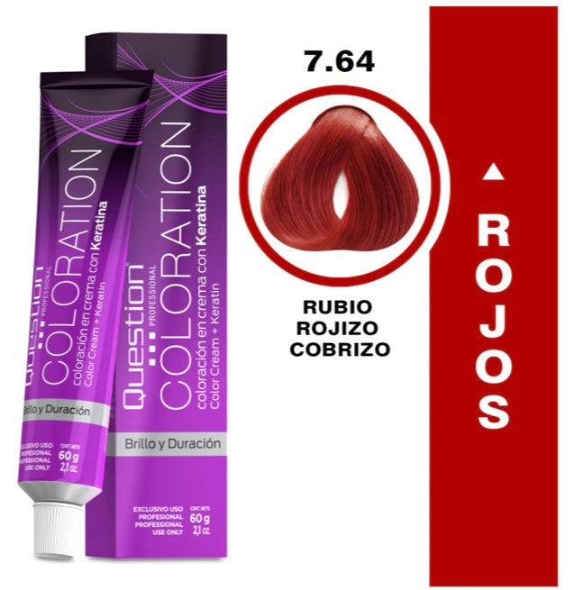 Coloration  Question professional /7.64 Rubio Rojizo Cobrizo