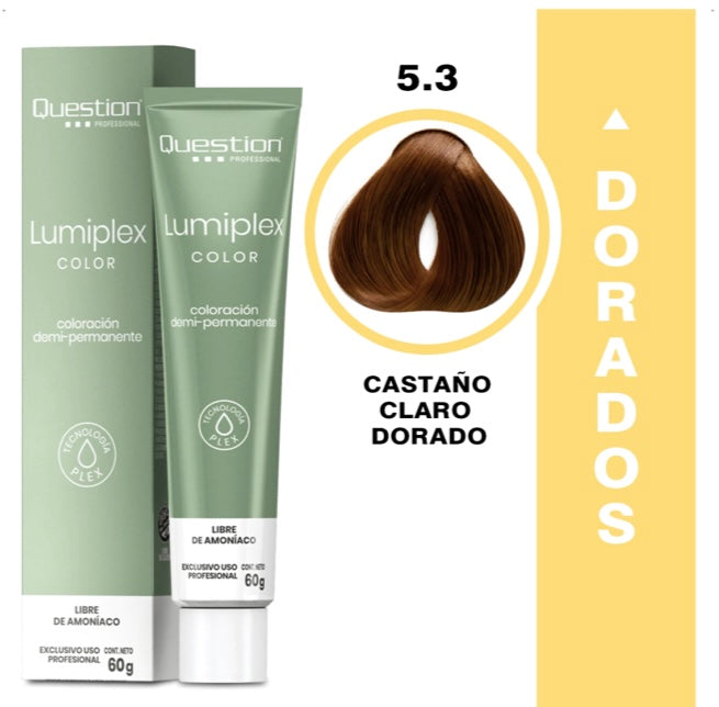 Lumiplex | Demi Permanente con Plex | 5-3 Castaño Claro Dorado