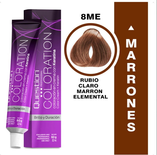Coloration  Question professional /8ME – Rubio Claro Marrón Elemental