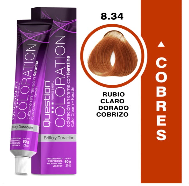 Coloration Question professional /8.34 Rubio Claro Dorado Cobrizo