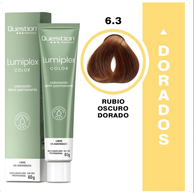 Lumiplex | Demi Permanente con Plex | 6-3 Rubio Oscuro Dorado