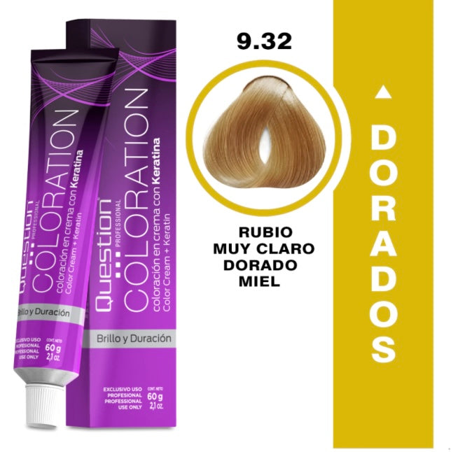 Coloration  Question professional /9.32 Rubio Muy Claro Dorado Miel