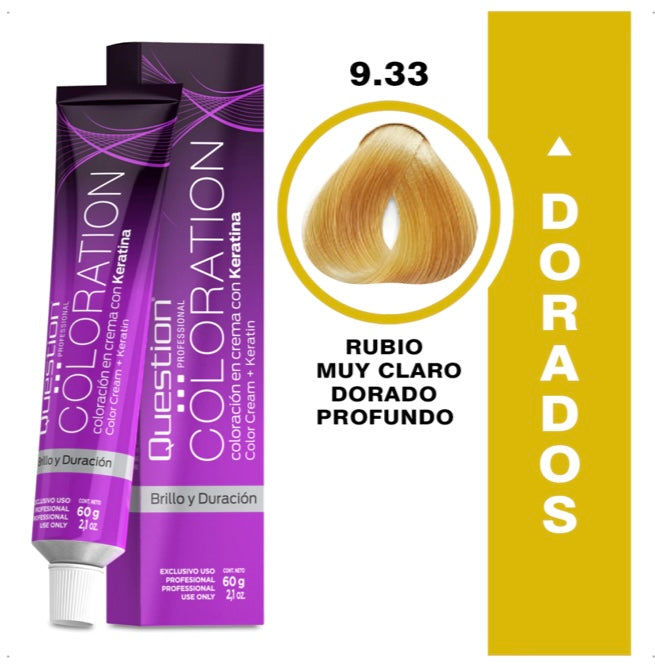 Coloration Question Professional – 9.33 Dorado Intenso Rubio Muy Claro