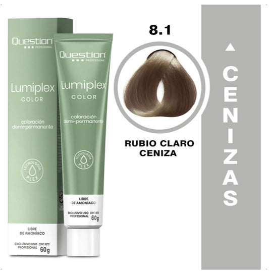Lumiplex | Demi Permanente con Plex | 8-1 Rubio Claro Ceniza