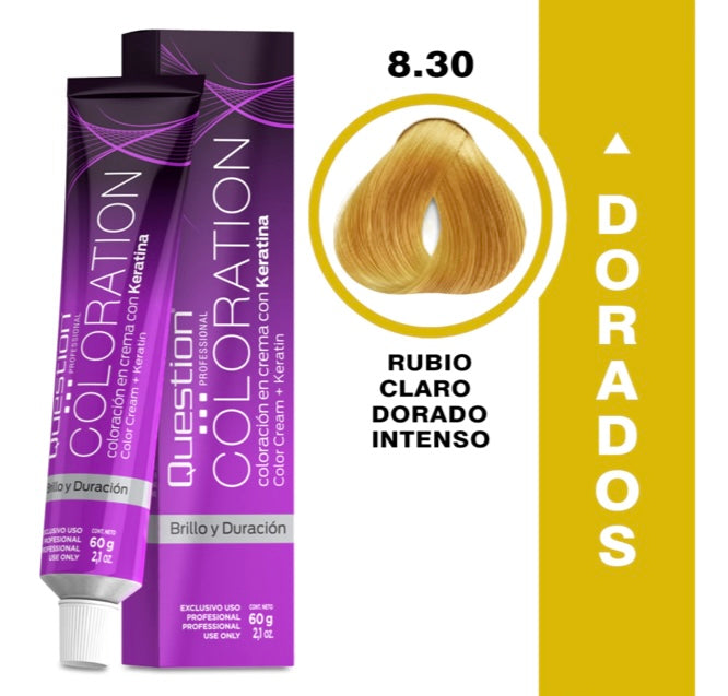 Coloration  Question professional /8.30 Rubio Claro Dorado Intenso