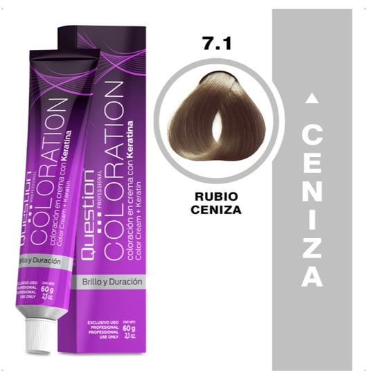 Coloration  Question professional /7.1 – Rubio Medio Ceniza