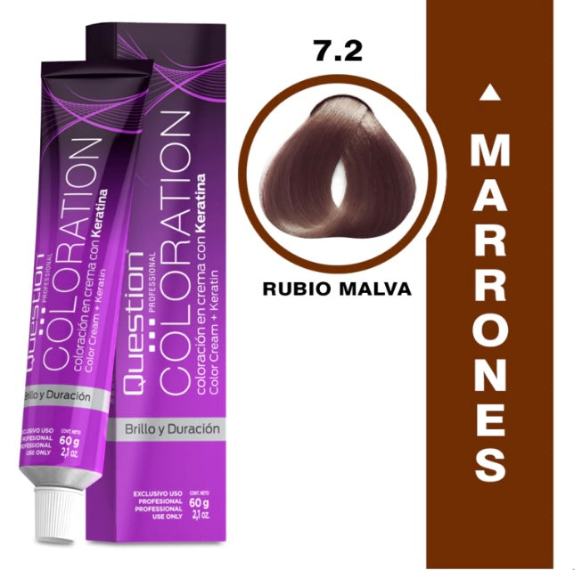 Coloration  Question professional / 7.2 – Rubio Medio Malva (Rubio Claro Malva)