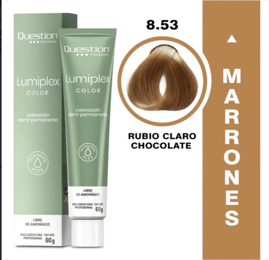 Lumiplex | Demi Permanente con Plex | 8.53 Rubio Claro Chocolate Dorado
