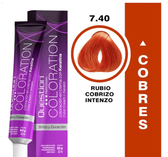 Coloration  Question professional /7.40 Rubio Cobrizo Intenso