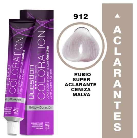 Coloration  Question professional/ 912 – Rubio Superaclarante Ceniza Malva