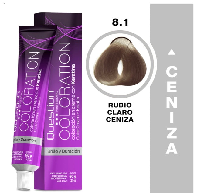 Coloration  Question professional /8.1 – Rubio Claro Ceniza