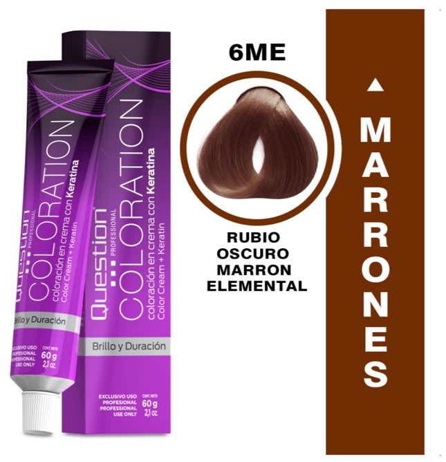 Coloration  Question professional /6ME – Rubio Oscuro Marrón Elemental