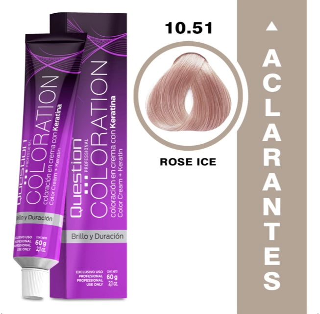 Coloration  Question professional / 10.51 – Rose Ice (Rubio Extra Claro Ceniza Perla Rosado)