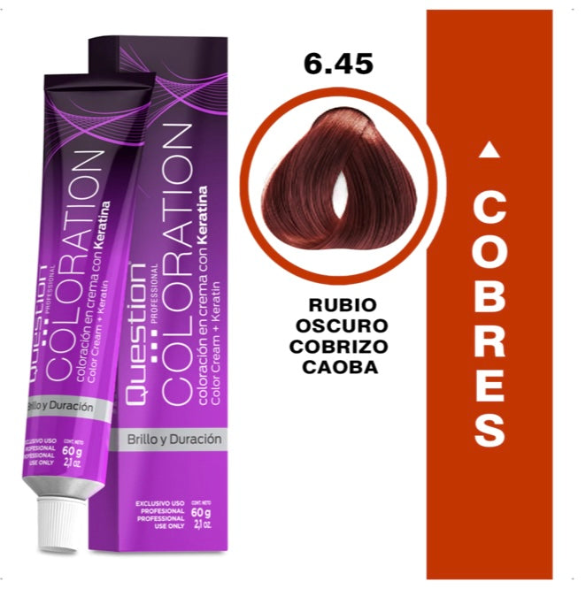 Coloration  Question professional /6.45 Rubio Oscuro Cobrizo Caoba