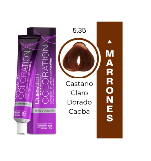 Coloration 5.35 Marrón Cálido Castaño Claro Question Professional coloración profesional