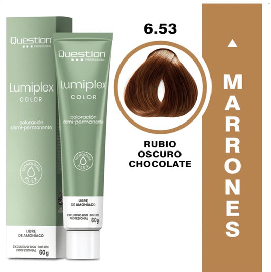 Lumiplex | Demi Permanente con Plex | 6.53 Rubio Oscuro Chocolate Dorado