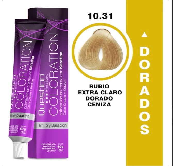 Coloration  Question professional /10.31 – Rubio Extra Claro Dorado Ceniza