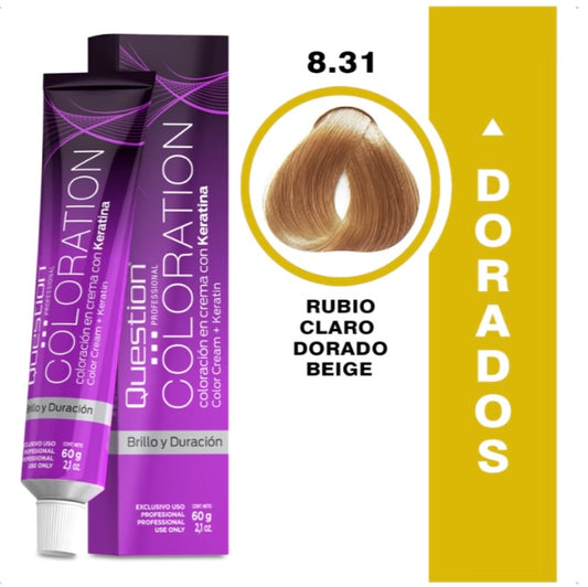 Coloration  Question professional/ 8.31 Rubio Claro Dorado Beige