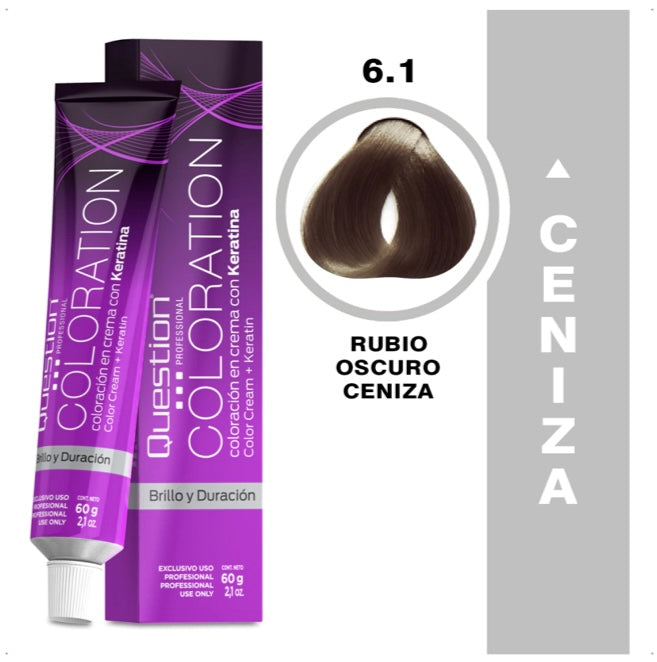 Coloration  Question professional /6.1 – Rubio Oscuro Ceniza