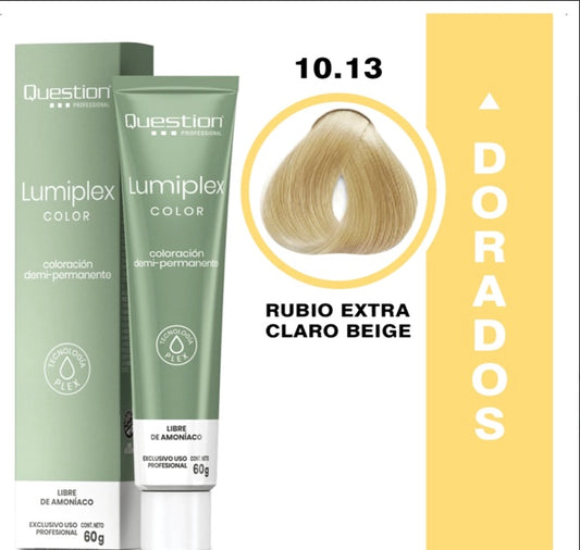 Lumiplex | Demi Permanente con Plex | 10-13 Rubio Extra Claro Dorado Ceniza Suave