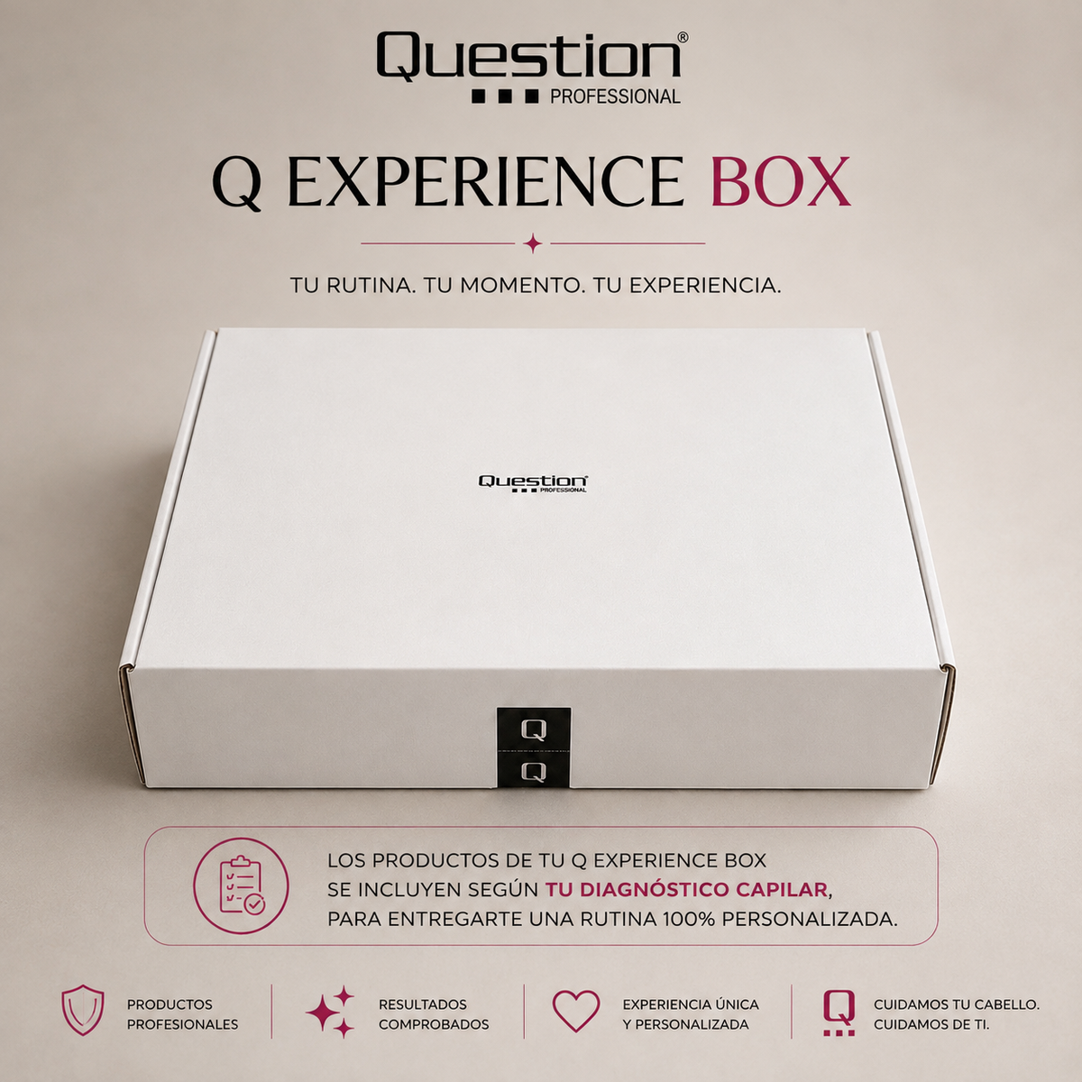 Q Experience Box personalizada: productos seleccionados según diagnóstico capilar